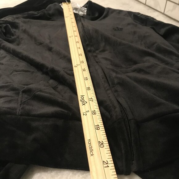 Juicy Couture Track Suit Womens XS Black Velour Sequin Stripe Jacket Pants Set - Picture 10 of 14